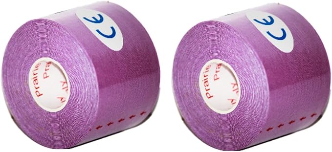 Kinesiology Tape Pro, Athletic Waterproof Muscle Support Adhesive Kinesio Sport Tape for Athletes 2 inches x 16.4 feet, 2 Rolls, Purple