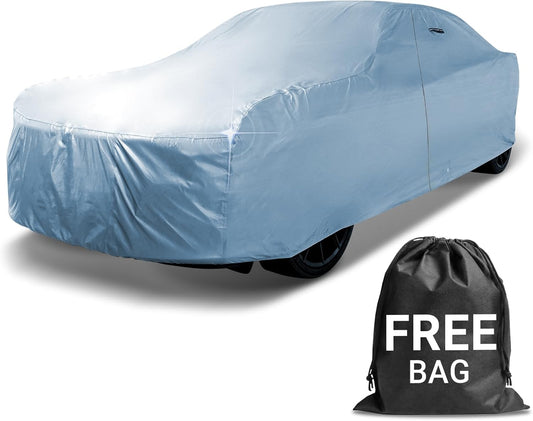 iCarCover 18-Layer Car Cover Waterproof All Weather, Premium Quality Car Covers for Automobiles, UV Protection, Miata MX-5, MGB Roadster, Midget, Spitfire, Z1, CRX, Spark, Mirage, Fits 145-154 Inches