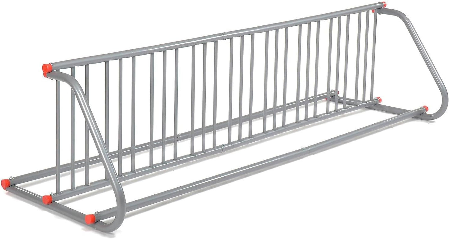 Global Industrial 111" L Double-Sided Grid Bike Rack, 18-Bike Capacity, Powder Coated Steel, Gray, Commercial Bike Rack for Stores, Parks, Schools and More