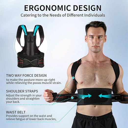 Posture Corrector for Women and men Adjustable Back Brace Posture Corrector For Back Pain Relief - Scoliosis, Hunchback, Spine Corrector
