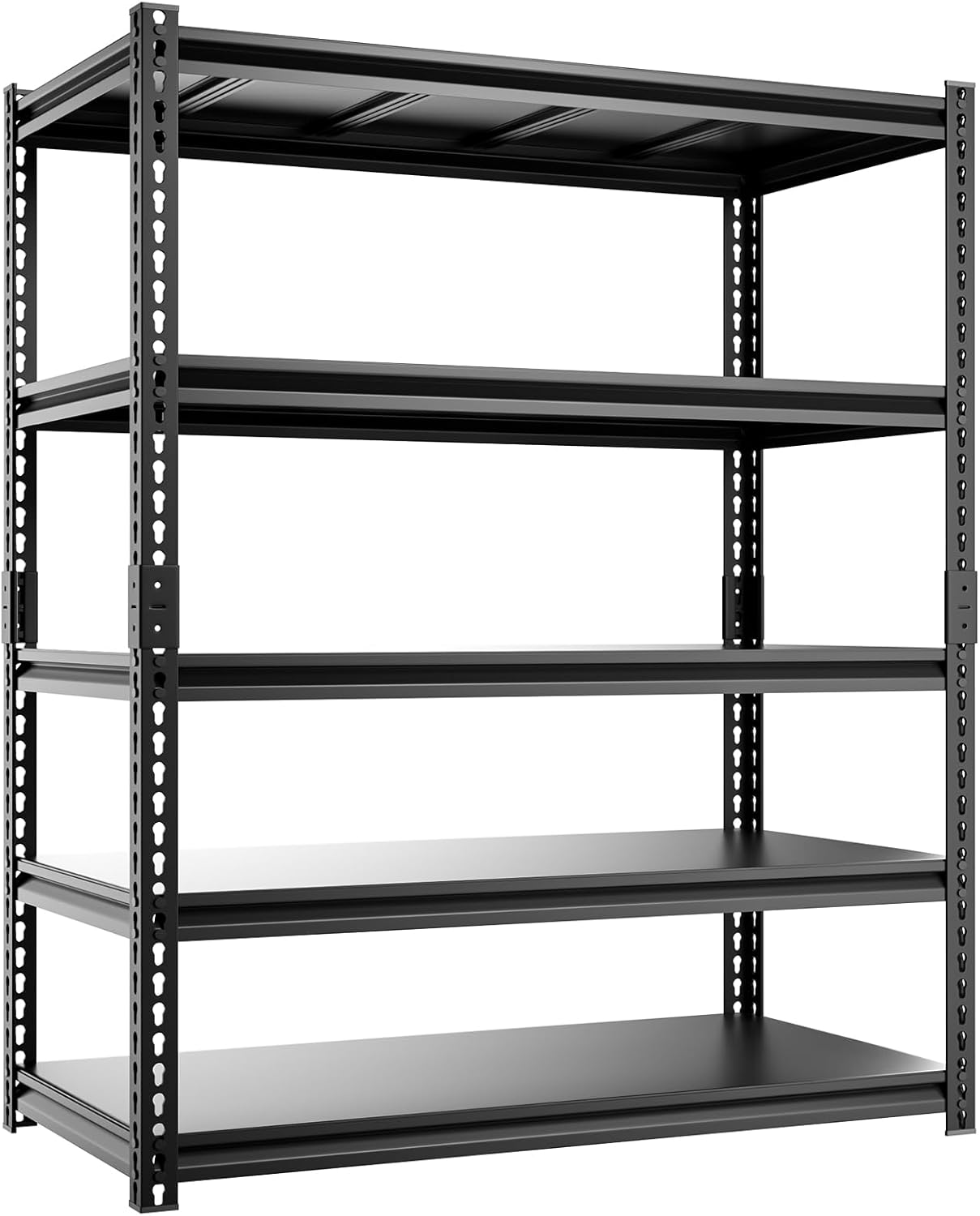 5-Tier 40" W X 20" D X 72" H Storage Shelves 2800LBS Metal Garage Shelving Adjustable Heavy Duty Shelving Basement Industrial Garage Shelf Rack(Black)
