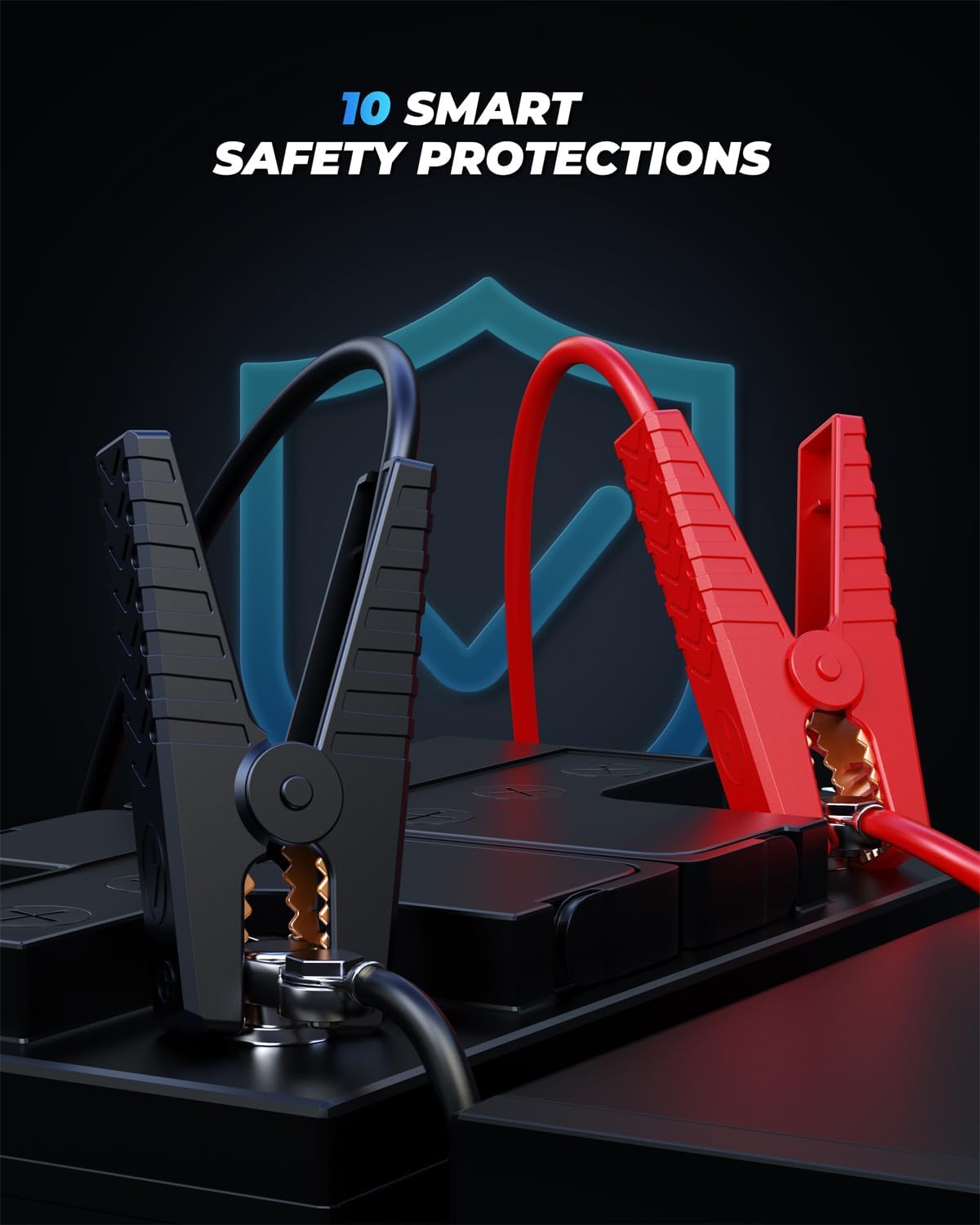 6000A Car Jump Starter, 12V Battery Jumper Starter Portable (up to All Gas 8.0L Diesel Engine) Large LCD Display Battery Charger Pack with QC3.0 and 4 LED Light Modes