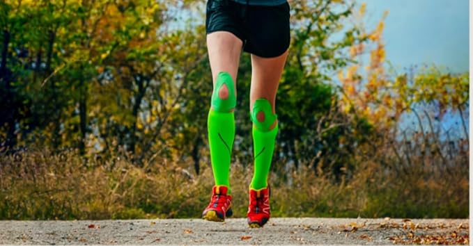 JB Tape, Precut Kinesiology Strips 4 Rolls- (80 Count, 10") Elastic, Latex-Free, Water Resistant, Athletic Sports Tape for Body, Joint & Muscle Support. (Green)