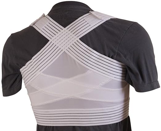 DMI Posture Corrector for Men and Women, Adjustable Criss-Cross Support for Reducing Back Pain and Strain, Comfortable and Breathable, Machine Washable, White, Large, 42" to 44" Chest Size