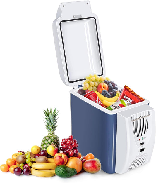 CAYNEL 12V 7.5 Quart Personal Thermoelectric, 7.5 Liter Capacity, Portable Electric Cooler Warmer with 12V DC, Small Fridge for Car, RV, and Camping Use