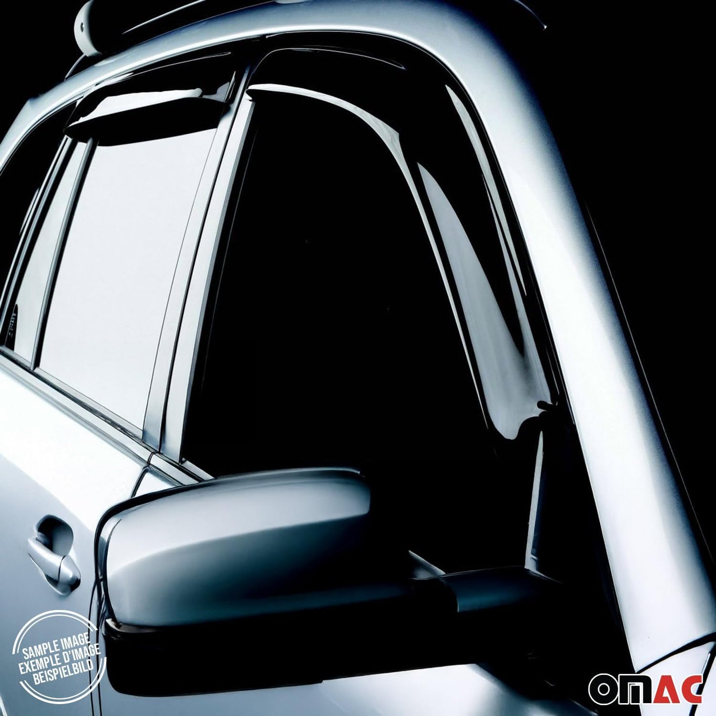 OMAC Window Visor Vent Rain Guard Deflector for Hyundai Tucson 2010-2015 Smoke 4 Pcs