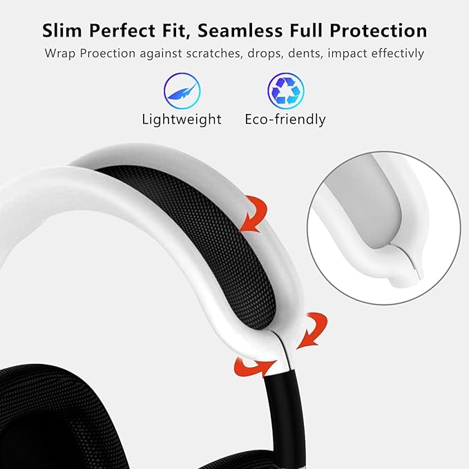 for AirPods Max Case Headband Case Cover,Headband Cover Protector,Soft Silicon No-Yellow Sweatproof Washable Cushion/Top Pad Protector Sleeve Cover for Airpods Max Accessories-Clear White