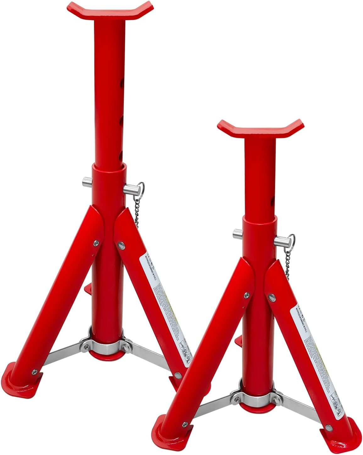 Foldable Jack Stands 3 Ton (6,600 LBs), 11.42"-16.06" Adjustable Height with Mobility Safety Pin,Car Jack Stand for Home&Garage, Workshops,Lifting SUV, Pickup Truck,UTV/ATV, Red, 1 Pair