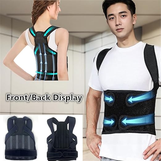Back Brace for Women and Men,Shoulder Straightener,Back straightener,Adjustable Posture Corrector Suitable for Upper and Lower Back Pain Relief-Scoliosis,Hunchback,Spine Corrector（Black，M）