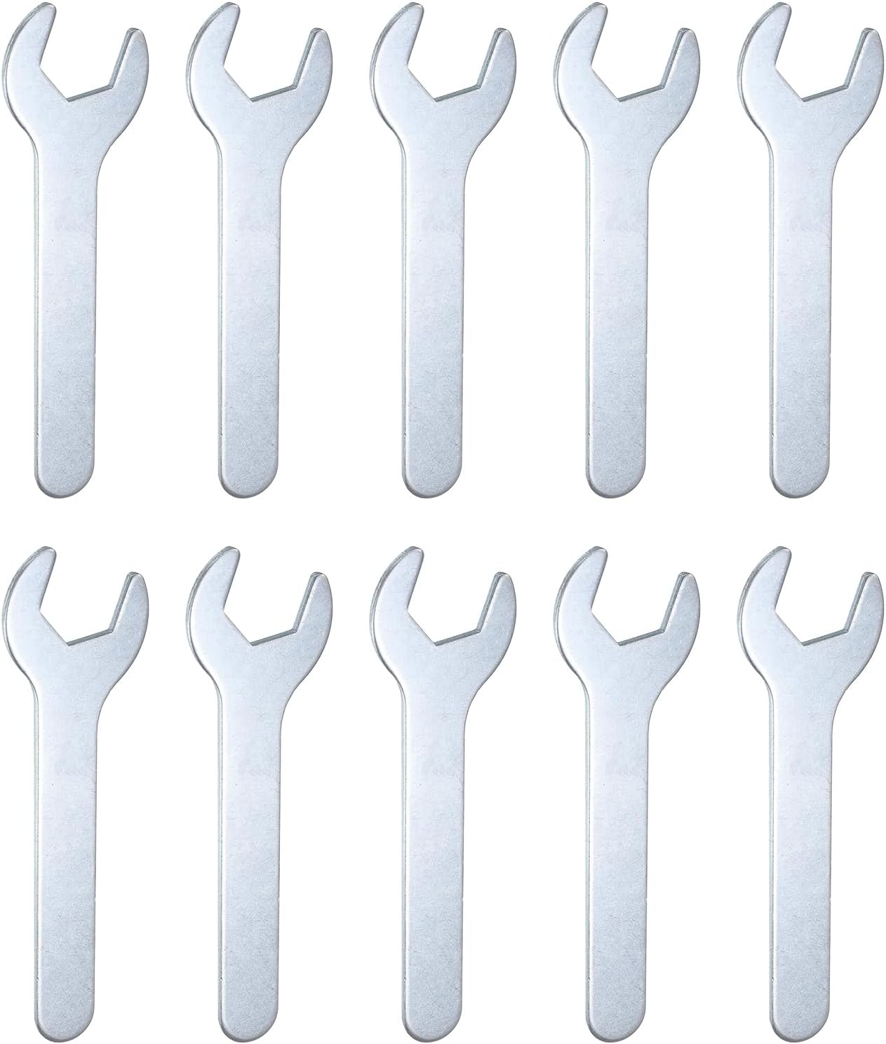 HARFINGTON 10pcs Small Wrench 20x126x2.8mm Metric U-Shaped Single Open Ended Spanner Super Thin Flat Head Galvanizing Wrench for Automotive Repair Furniture Assembly