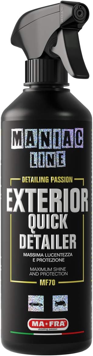 Mafra, Maniac Car Detailing Line, Exterior Quick Detailer, 16.9 oz, Maximum Shine and Protection in Few Wipes, Cleans, Polishes, and Protects External Car Surfaces