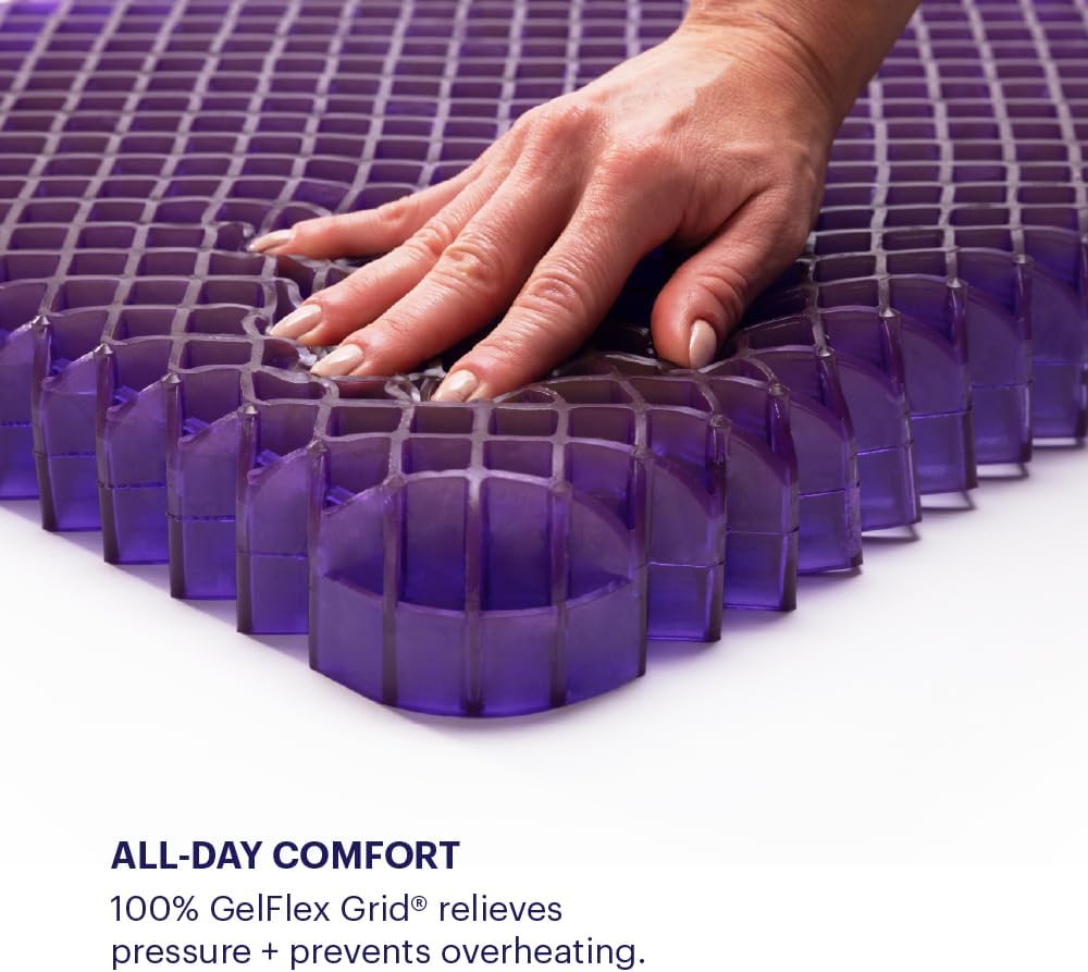 Purple Royal Seat Cushion - Seat Cushion for The Car Or Office Chair - Temperature Neutral Grid