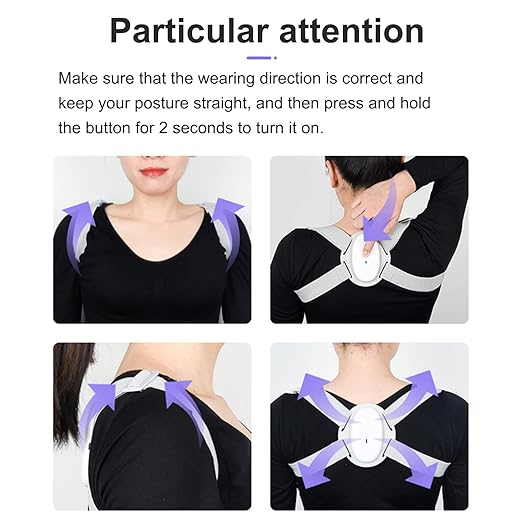 Smart Posture Corrector, Upper Back Brace with Vibration Intelligent Posture Reminder, Posture Trainer for Women/Kids/Men, Prevent Humpback, Help to Keep Right Posture to Develop a Good Habit (Gray)