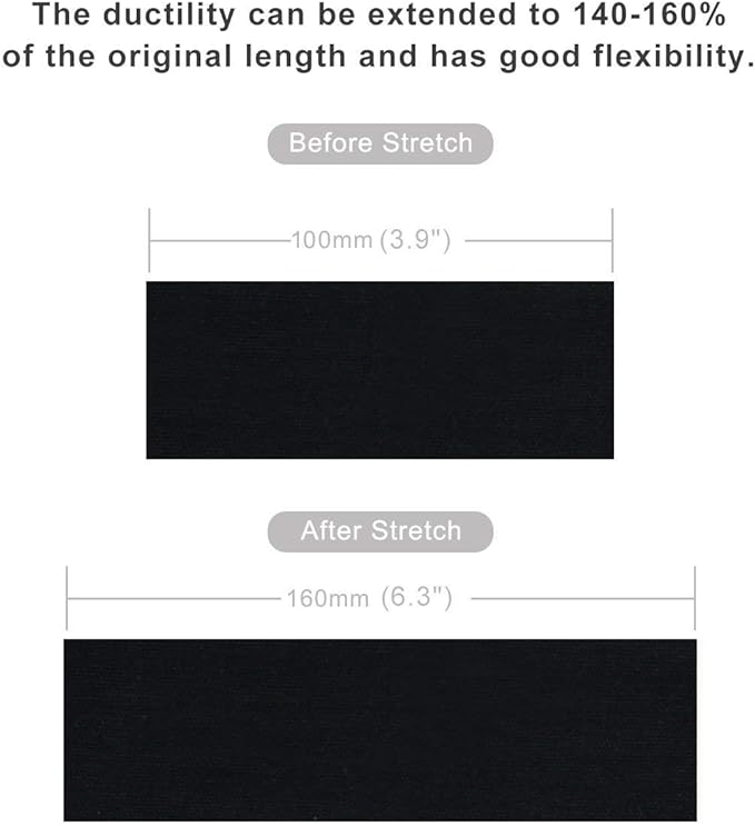 MUEUSS Kinesiology Tape Elastic Cotton Athletic Tape Precut Strips,Waterproof Tape for Protects Muscles,Knees,Shoulders Plantar Fasciitis Pain Relief,Pregnancy Belly Tape (2rolls Black&Blue)