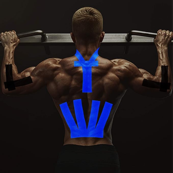 Kinesiology Tape Athletic Tape Sport Tape, Lychee Supports & Protects Muscles, Waterproof and Latex Free, Breathable Elastic for Sport Activity, No Precut (Dark Blue, 6 Rolls)