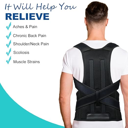 Posture Corrector for Men and Women,Adjustable Back Brace for Upper and Lower Back Pain Relief - Improve and Neck,Shoulder,Back Relieve XXL(42"-48")