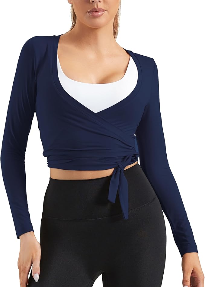 Women Tie Front Shrug Long Sleeve Bolero Cardigan Lightweight Casual Tops