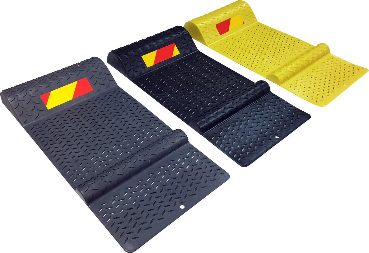Electriduct Plastic Parking Mat Guides for Garage Vehicles, Antiskid Car Safety Park Aid - Gray
