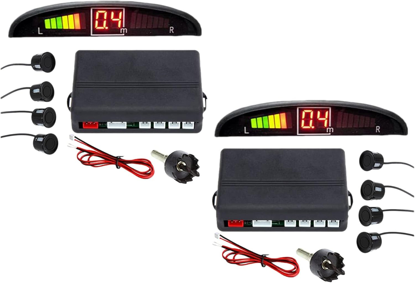 ZONETECH Parking Sensors LED Display Car Reverse Backup Radar System (2 Pack)