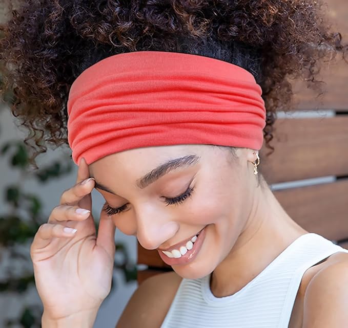 Huachi Wide Headbands for Women Non Slip Thick Womens Headbands Boho Elastic Hair Bands for Women's Hair Stretchy Sweat Headband for Workout Running Working