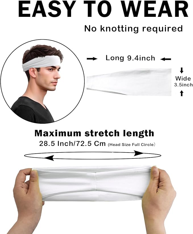 Headbands for Men & Women, Sweat Headband Non-Slip Sweatband Sports Running Cycling Yoga Basketball Workout Football Training