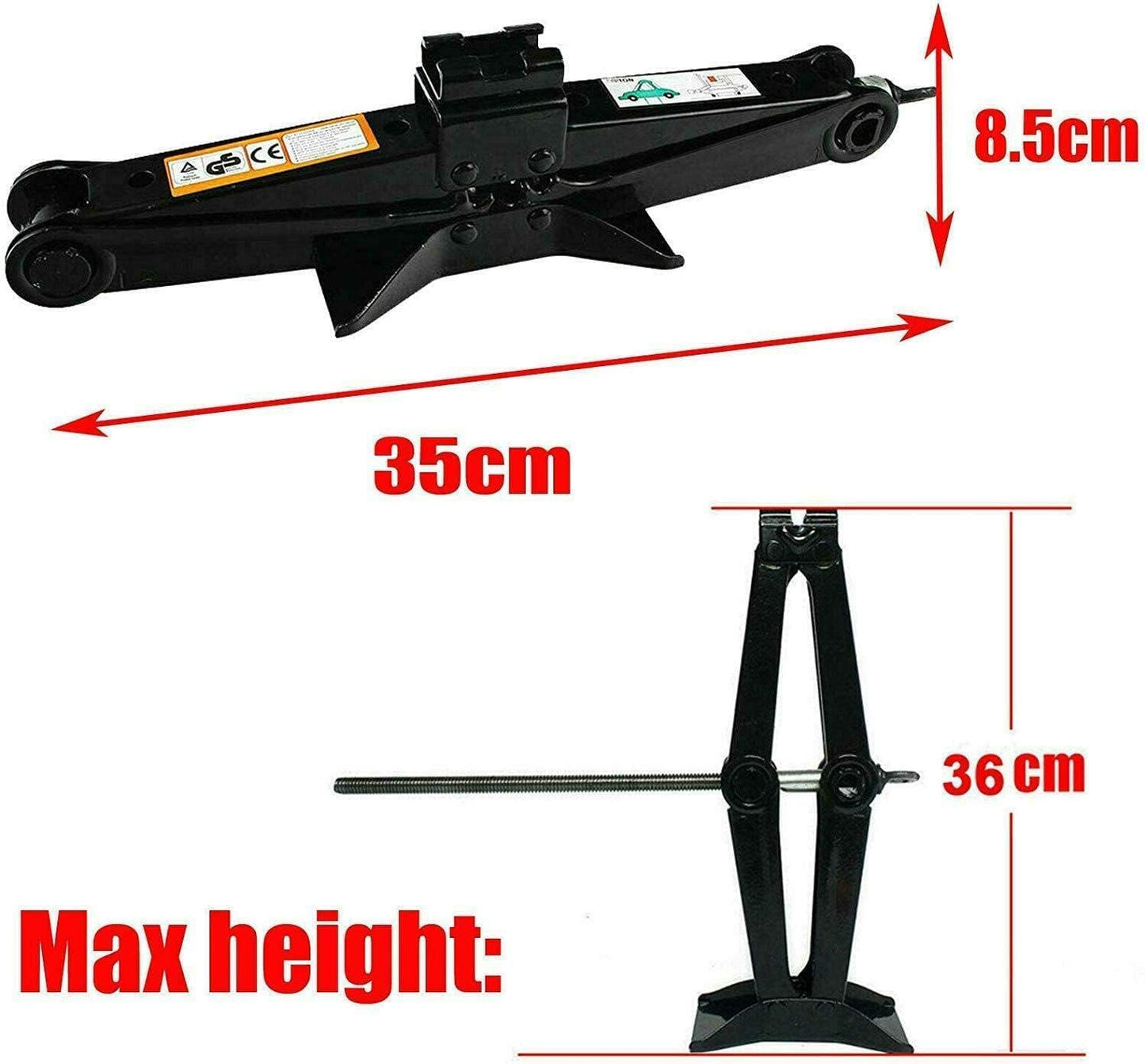 Scissor Screw Jack Lift for Car Van Vehicles 2 Ton 4.2-15 Inch Portable with Handle for Spare Tire Changing Remove