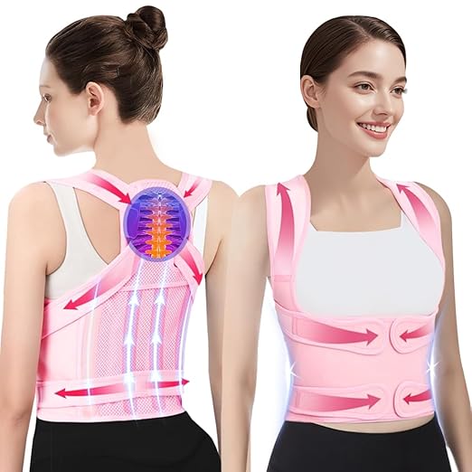 Premium Adjustable Back Brace Posture Corrector for Women and Men - Effective Straightener for Scoliosis, Hunchback Correction, Lower Back Pain Relief, Spine Alignment, and Posture Training(Medium)
