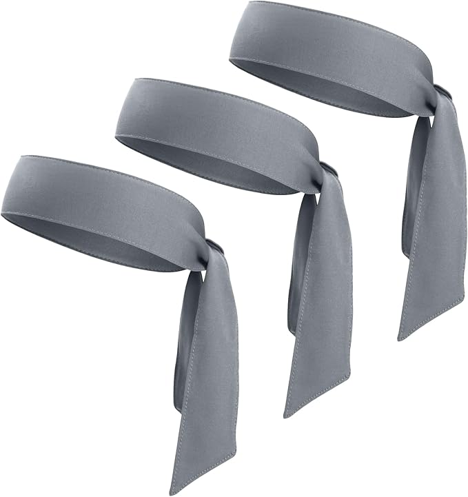 Head Ties Headband Sports Sweatband for Men Women, 3 Pack Adjustable Ninja Headband Karate Tie Back Sweat Wicking Workout Head Band for Basketball, Running, Tennis, Athletics