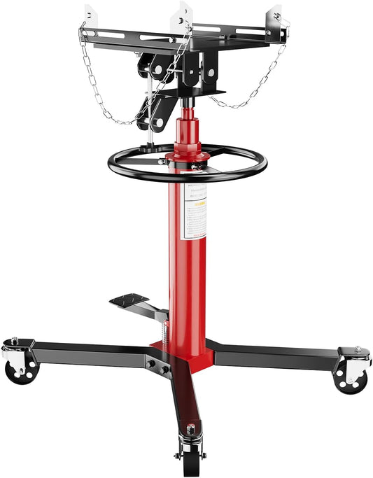 Transmission Jack, 1100lbs Hydraulic Telescoping Transmission Jacks, 33.5"-67" High Lift, 2-Stage Transmission Jack Stand 1/2 Ton Capacity with Foot Pedal, 360° Swivel Wheel