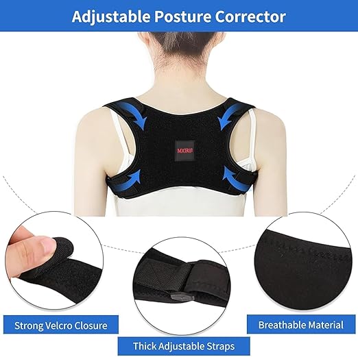 Posture Corrector for Women and Men, Adjustable Back Brace for Spine Alignment and Posture Support, Upper Back Pain Relief, Comfortable and Effective Back Brace for Better Posture (Medium)