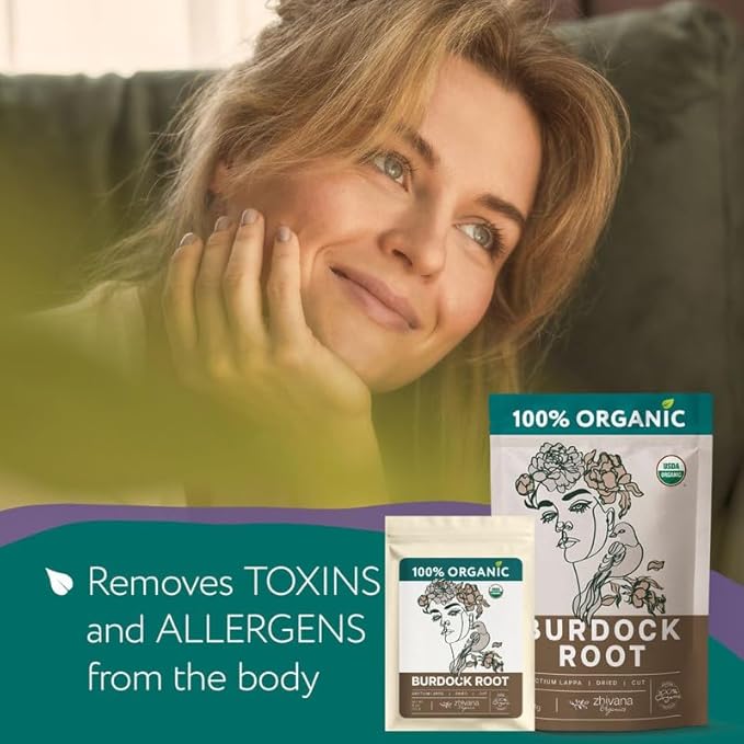 Premium Burdock Root Organic (4oz.) – Great Burdock Tea Loose - Raiz de Bardana Organica – Support Digestion, Liver, Gut Health