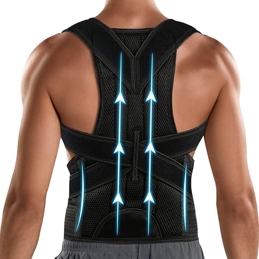 PAZAPO Posture Corrector for Men&Women - Back Brace for Lumbar Support and Upright - Breathable Back Straightener Back,(Medium(29-33 Inches))