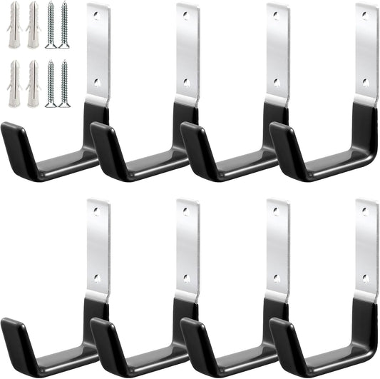 Heavy Duty Steel Garage Hooks,Garage Storage Utility Hooks,Anti-Slip Hanger, Tool Organizer,Steel Wall Mount Organizer, Garden Hose Hanger (Small-8PC)