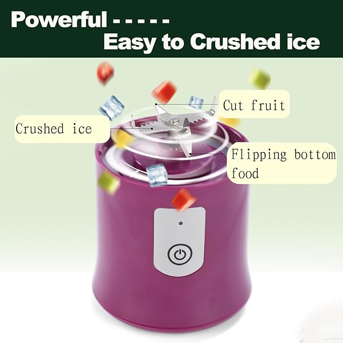 Portable Blender, Cordless, Personal Blender-for Shakes & Smoothies, BPA Free, Leakproof, USB-C Rechargeable, Ideal for Ice Blending, Juicing, and Food Processing, Convenient (Green)