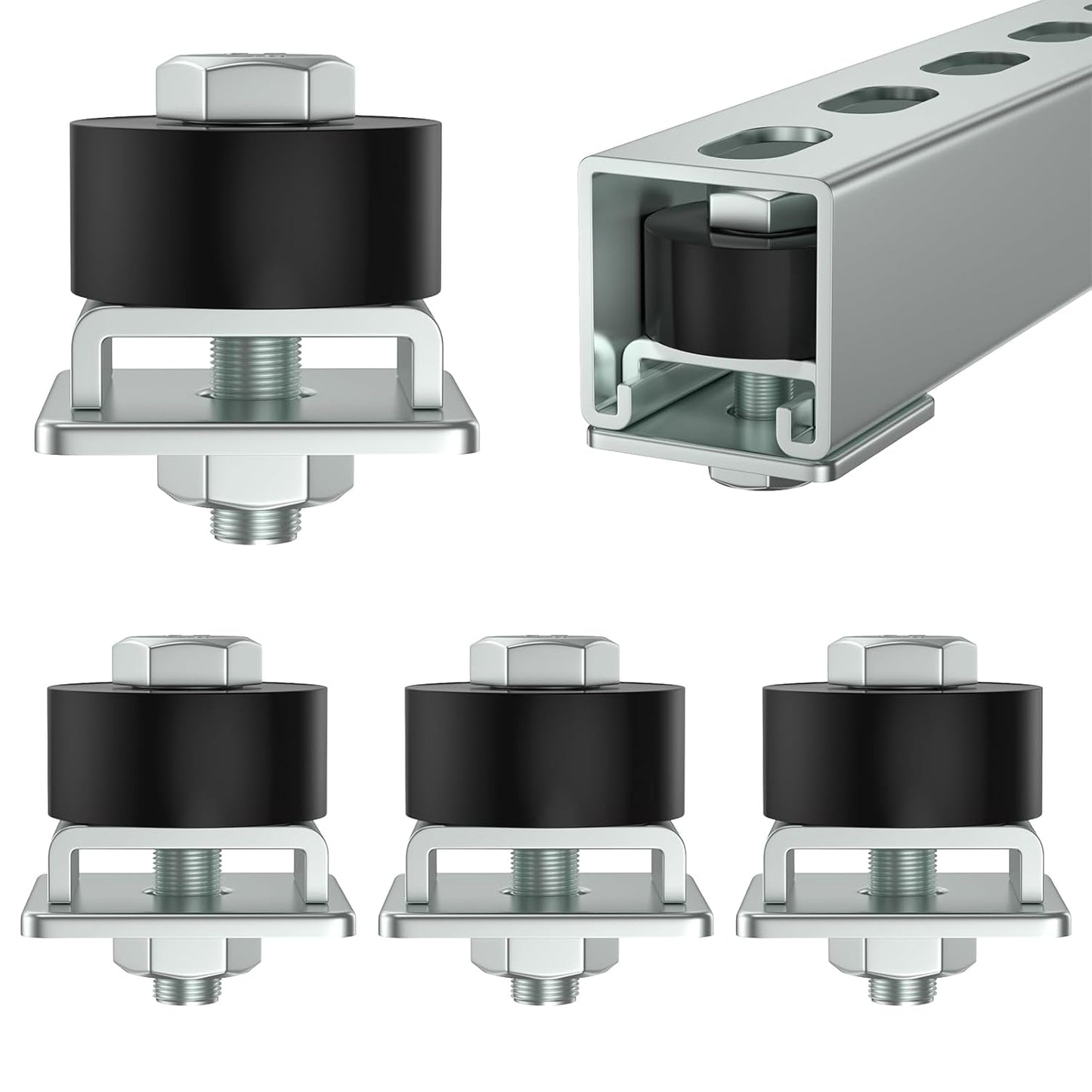 SKTREX Trolley Roller Wheels Limit Trolley Assembly Positioning for Unistrut Strut Channel with 1-5/8" Wide and All 1-5/8" or Taller Strut Channel Pack of 4