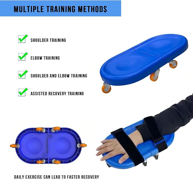 Detachable Multifunction Shoulder Rehab Desk Skateboard, Household Arm Elbow Rehabilitation Assisting Exercise Equipment, 360° Roating pulley for Rotator Cuff Recovery, Improve Flexibility Stretching