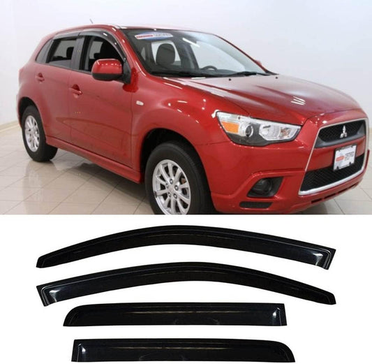 94642 Side Window Wind Vent Deflector,4pcs Outside Mount Style Nice Sun Rain Guards Set,Dark Smoke Window Visors fit for 2011-2020 Mitsubishi Outlander