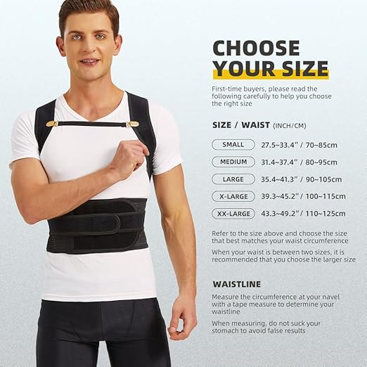 Upgraded Back Brace Posture Corrector for Men and Women - Relief for Neck, Back,and Shoulder Pain - Full Adjustable and Breathable Posture Back Brace - Improve Back Posture and Provide Lumbar Support