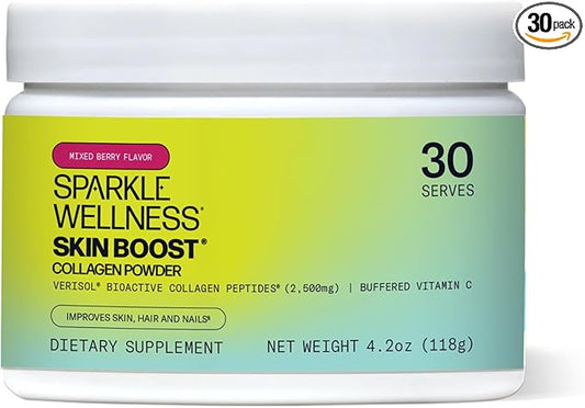 Sparkle Skin Boost (Mixed Berry) [30-Serves] Verisol Collagen Peptides Protein Powder Vitamin C Supplement Drink