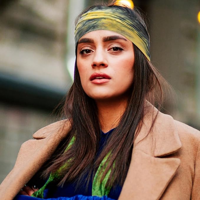 S&N Remille Wide Headbands for Women, Large Hairband, Elastic Non-Slip Headband Twist Knotted Accessories, Yoga Workout Vintage Hair 3 Pack (Colour-4)