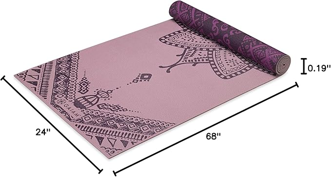 Gaiam Yoga Mat - Premium 6mm Print Reversible Extra Thick Non Slip Exercise & Fitness Mat for All Types of Yoga, Pilates & Floor Workouts (68" x 24" x 6mm Thick)