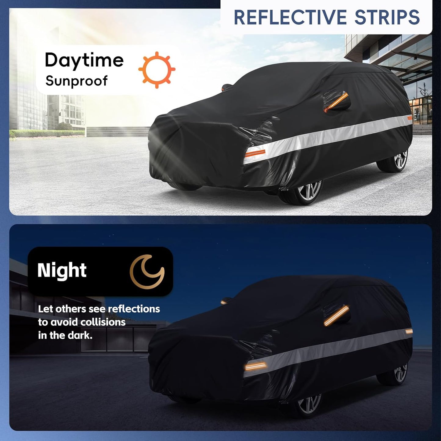 10 Layers SUV Car Cover Custom Fit for Honda CRV CR-V (2006-2024) Waterproof All Weather for Automobiles, Outdoor Full Cover Sun UV Rain Protection with Cotton.Black