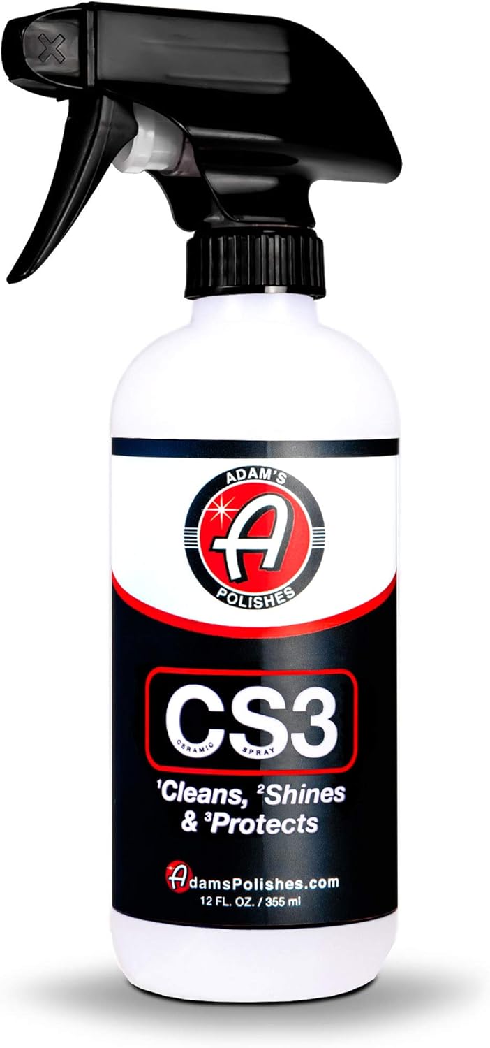 Adam's Polishes CS3 (12oz) - Ceramic Spray Coating That Cleans, Shines & Protects | Top Coat Wash Polish & Paint Protectant Stronger Than Wax| RV Boat Motorcycle Car Detailing Waterless Wash Cleaner