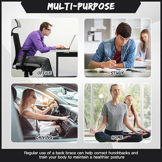 Posture Corrector for Women and Men, Adjustable Posture Back Brace Shoulder Brace, Discreet Under Clothes Design Back Support, Back Pain Relief for Improved Neck Support(Light Pink)