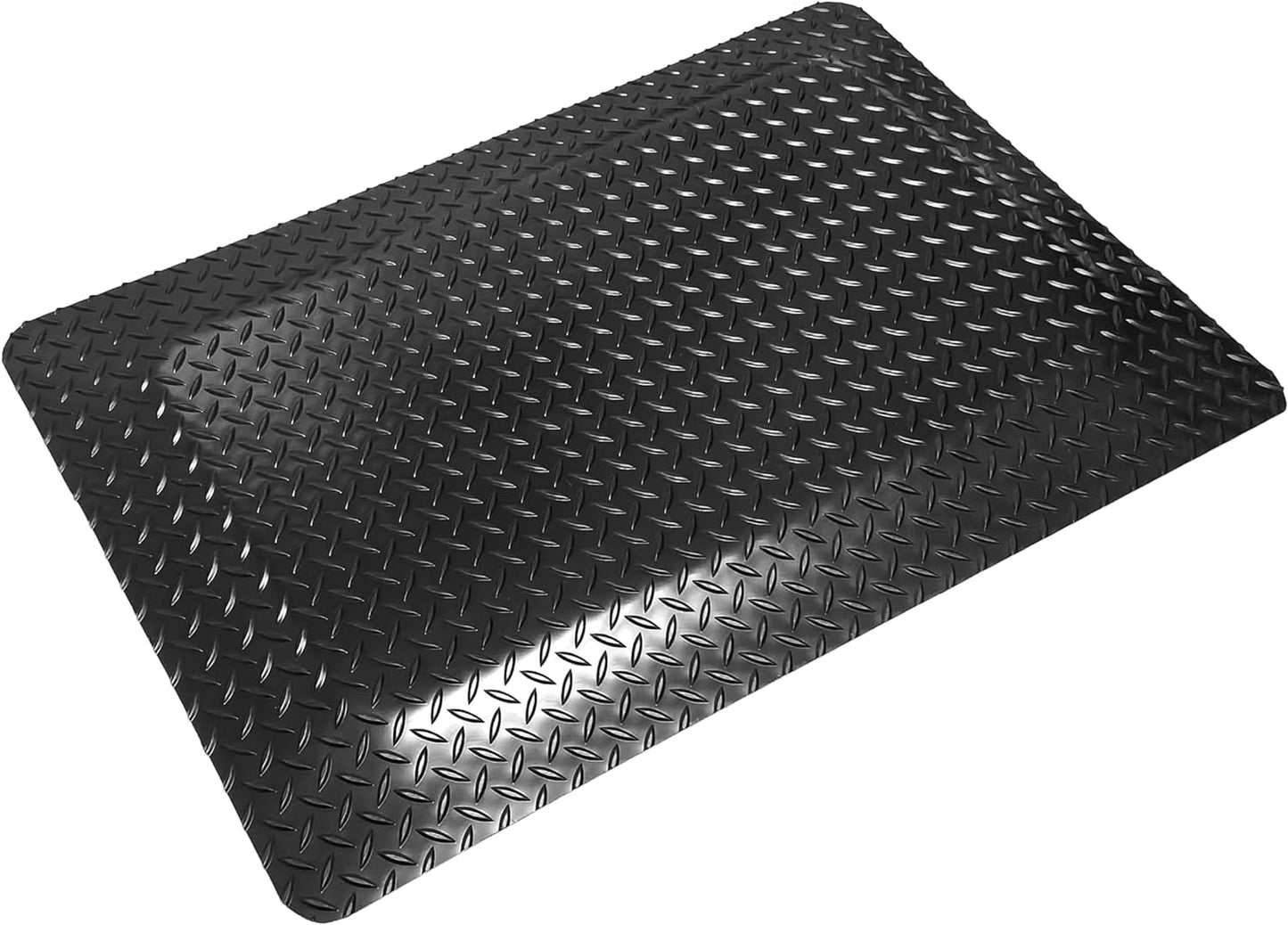 Rhino Mats, American Classic Diamond Anti-Fatigue Mats, Industrial Ergonomic Comfort Standing Mat for Work, Home, Garage, Office, Kitchen or Anywhere (Black 9/16" Thick, 2 FT. x 19 FT.)
