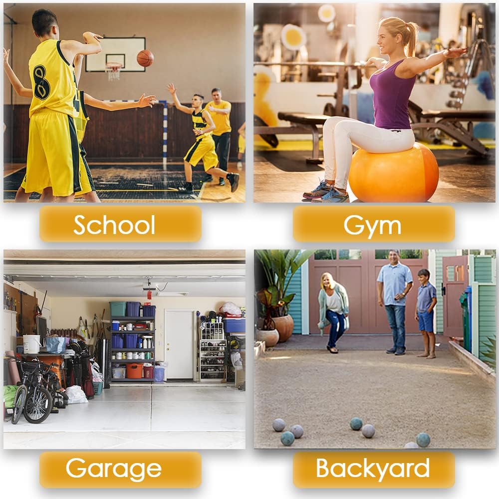 Snail Garage Sports Equipment Storage Organizer Sports Ball Storage Rolling Cart with Basket and Hooks Lockable Sports Ball Cage Storage Rack for Garages, Playgroup, Gym and Schools, Black