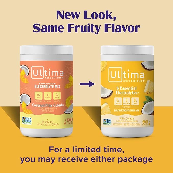 Ultima Replenisher Mocktini Electrolyte Powder Drink Mix – Sugar Free – Piña Colada, 90 Servings – Hydration Powder with 6 Electrolytes and Trace Minerals – Keto Friendly, Non-GMO