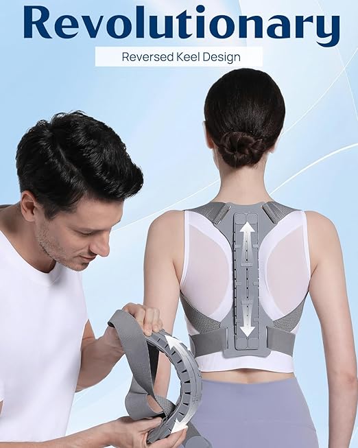 OFIR Revolutionary Upper Back Brace Posture Corrector for Women & Men, Effective Back Straightener Posture Corrector for Men, Adjustable Upper Support Shoulder Neck and Spine for Scoliosis, Hunchback