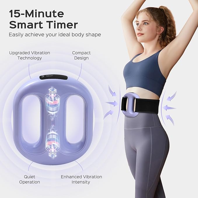 Small Lightweight Vibration Plate Portable,Handheld Lymphatic Drainage Massager,Exercise Shaker Machine for Weight Loss,Cordless and Mini，8-Level Adjustable, Purple