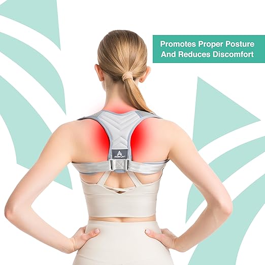 Posture Corrector for Women and Men – Adjustable Upper Back Brace for Shoulder and Back Support – Spine Alignment and Hunch Relief – Breathable, Lightweight – Wear Under or Over Clothes